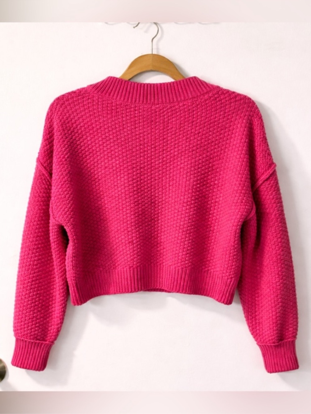 Free People Oversized Cable Knit Cardigan in Plumdrop Size M - Picture 7 of 11